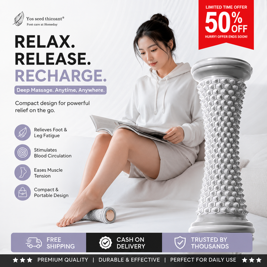 Foot Massager Therapy Roller | Deep Tissue Foot Pain Relief | 50% OFF Today 💥