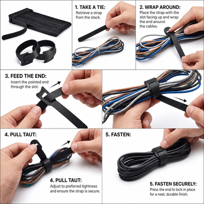 Cable Tidy Pro | Reusable Hook & Loop Straps | Multi-Purpose & Adjustable