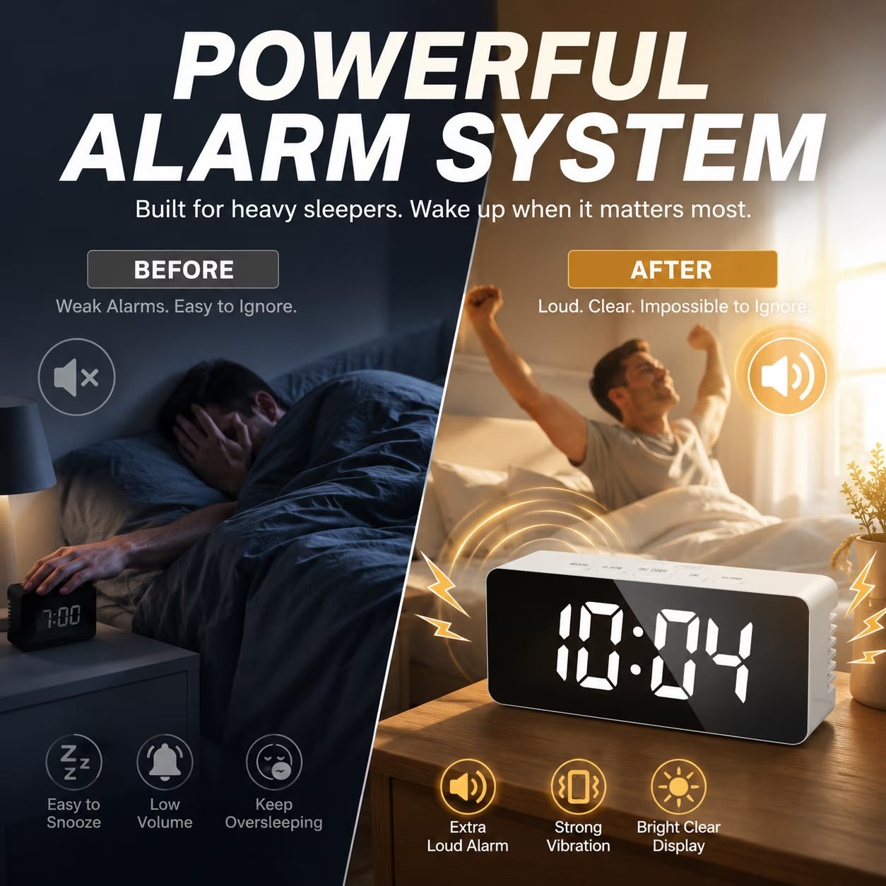 Digital Alarm Clock for Heavy Sleepers