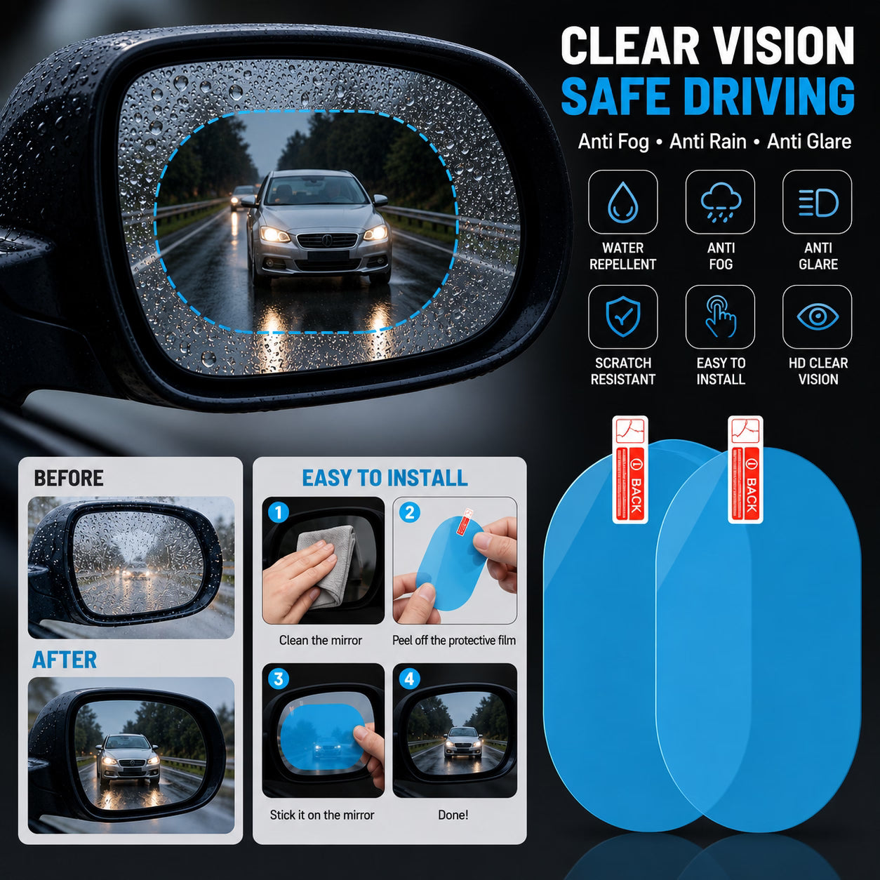ZeroFog Protection Film | Safer Day & Night Driving