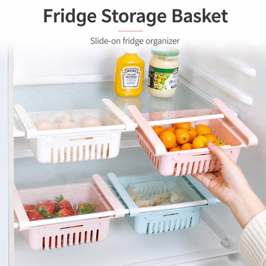 Adjustable Fridge Storage Organizer– For Fruits, Vegetables & Snacks 🥦🍎