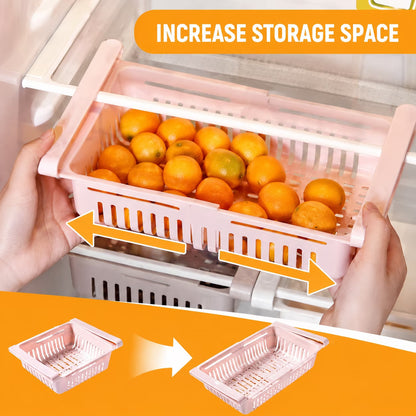 Adjustable Fridge Storage Organizer– For Fruits, Vegetables & Snacks 🥦🍎