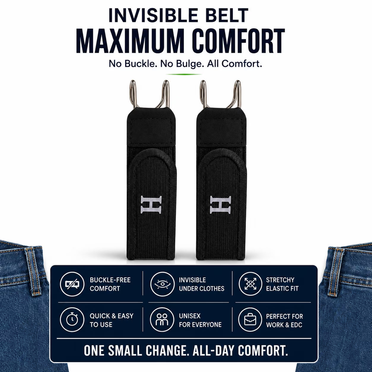 Buckleless Belt Hook | Easy Wear, Secure Hold | 60% off 🔥