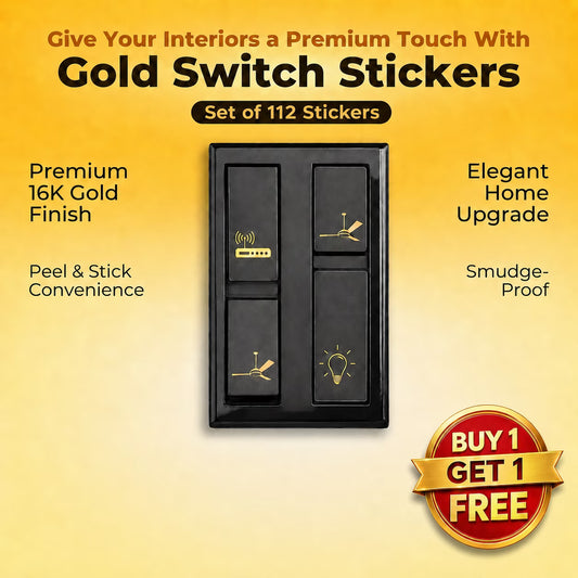Gold Switch Board Stickers | Buy 1 Get 1 Free (112 Stickers)🔥