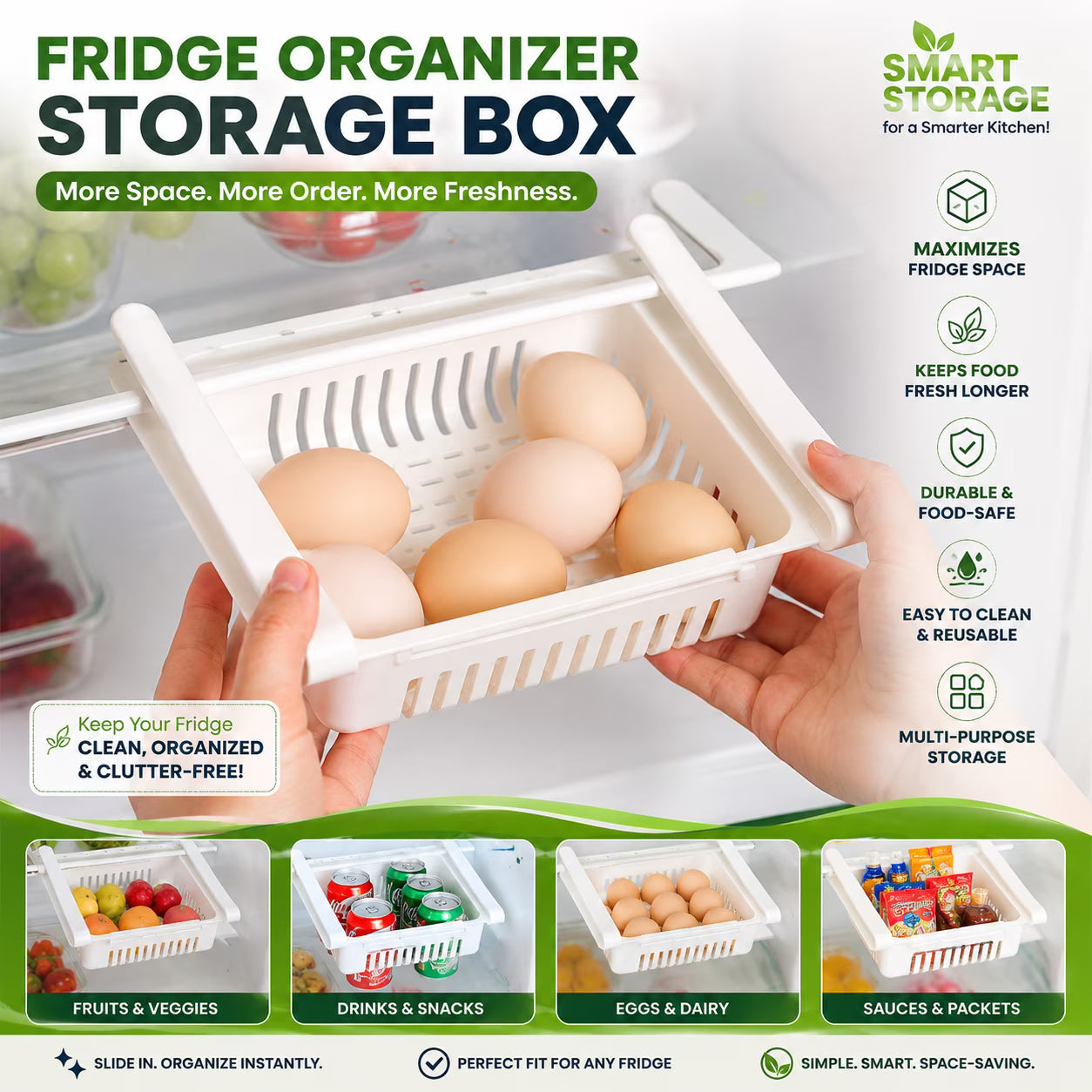 Fridge Organizer Storage Box