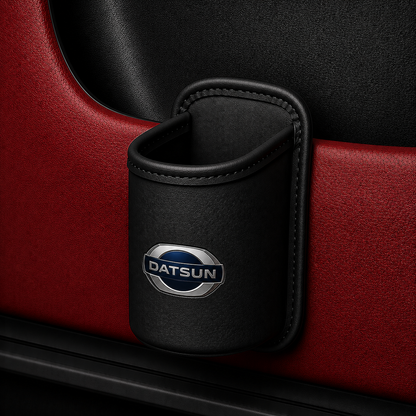 Car door cup holders and seat back storage bags