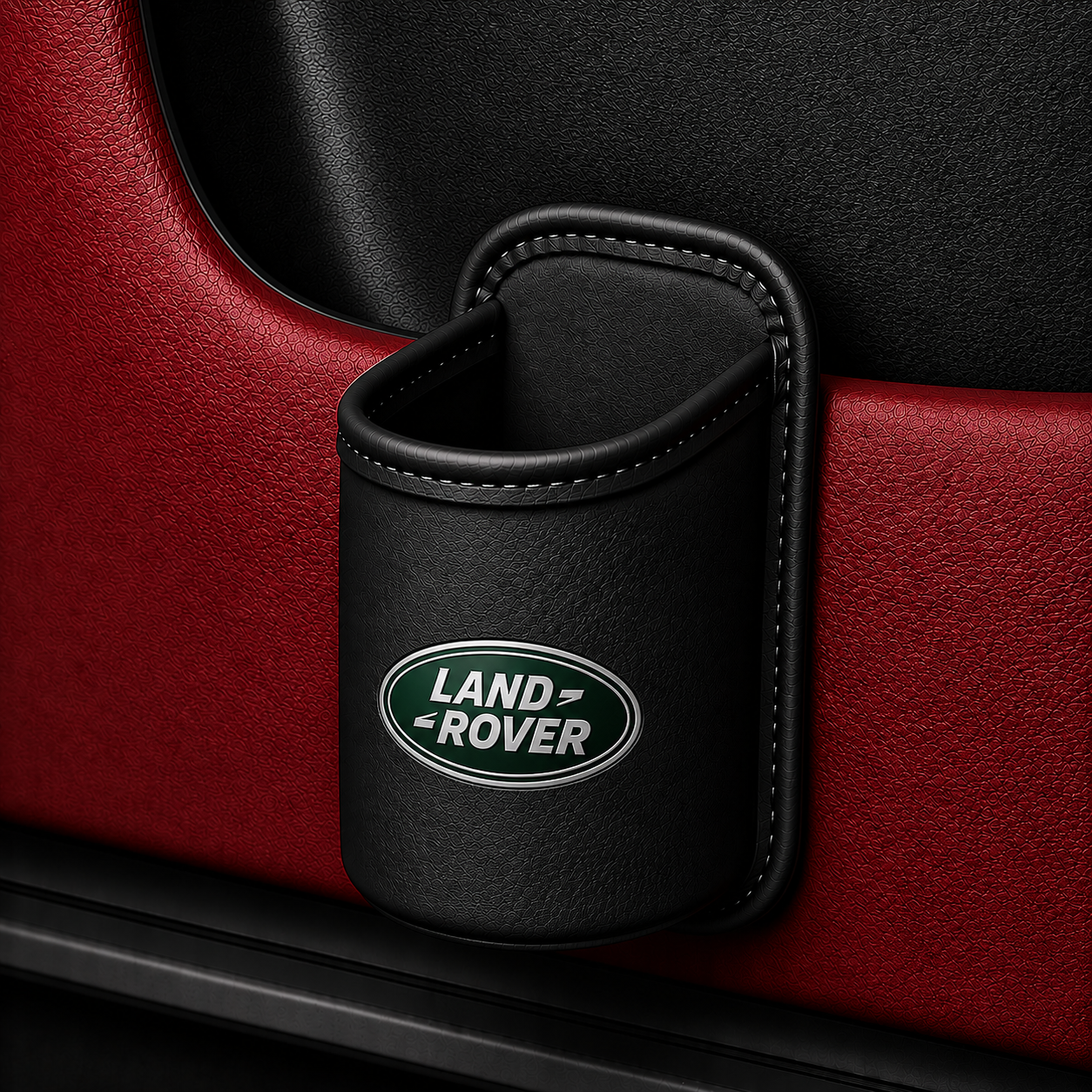 Car door cup holders and seat back storage bags