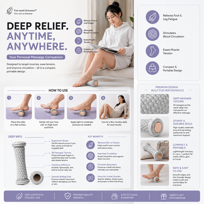Foot Massager Therapy Roller | Deep Tissue Foot Pain Relief | 50% OFF Today 💥