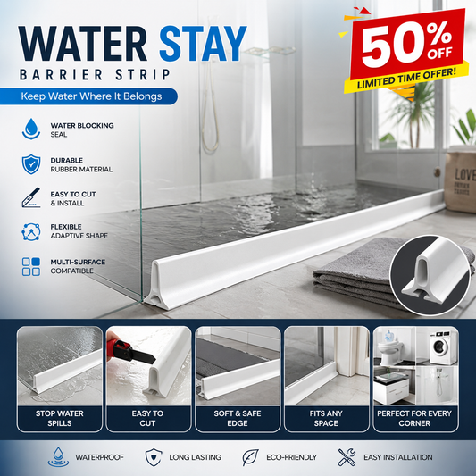 Shower Threshold Water Dam Barrier | Foldable Silicone Water Blocker Tape | 50% Off Only For Today🎇