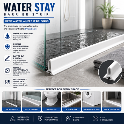 Shower Threshold Water Dam Barrier | Foldable Silicone Water Blocker Tape | 50% Off Only For Today🎇