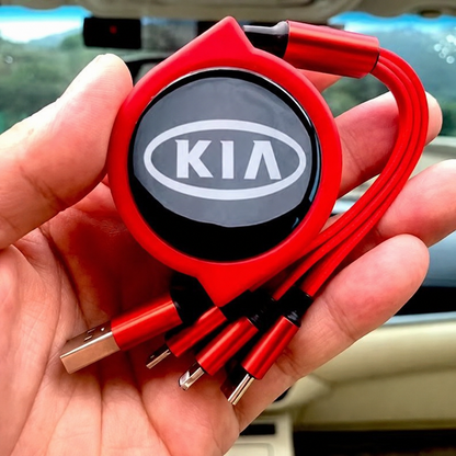 Car Telescopic Three-in-one Data Cable