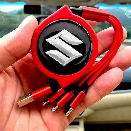 Car Telescopic Three-in-one Data Cable