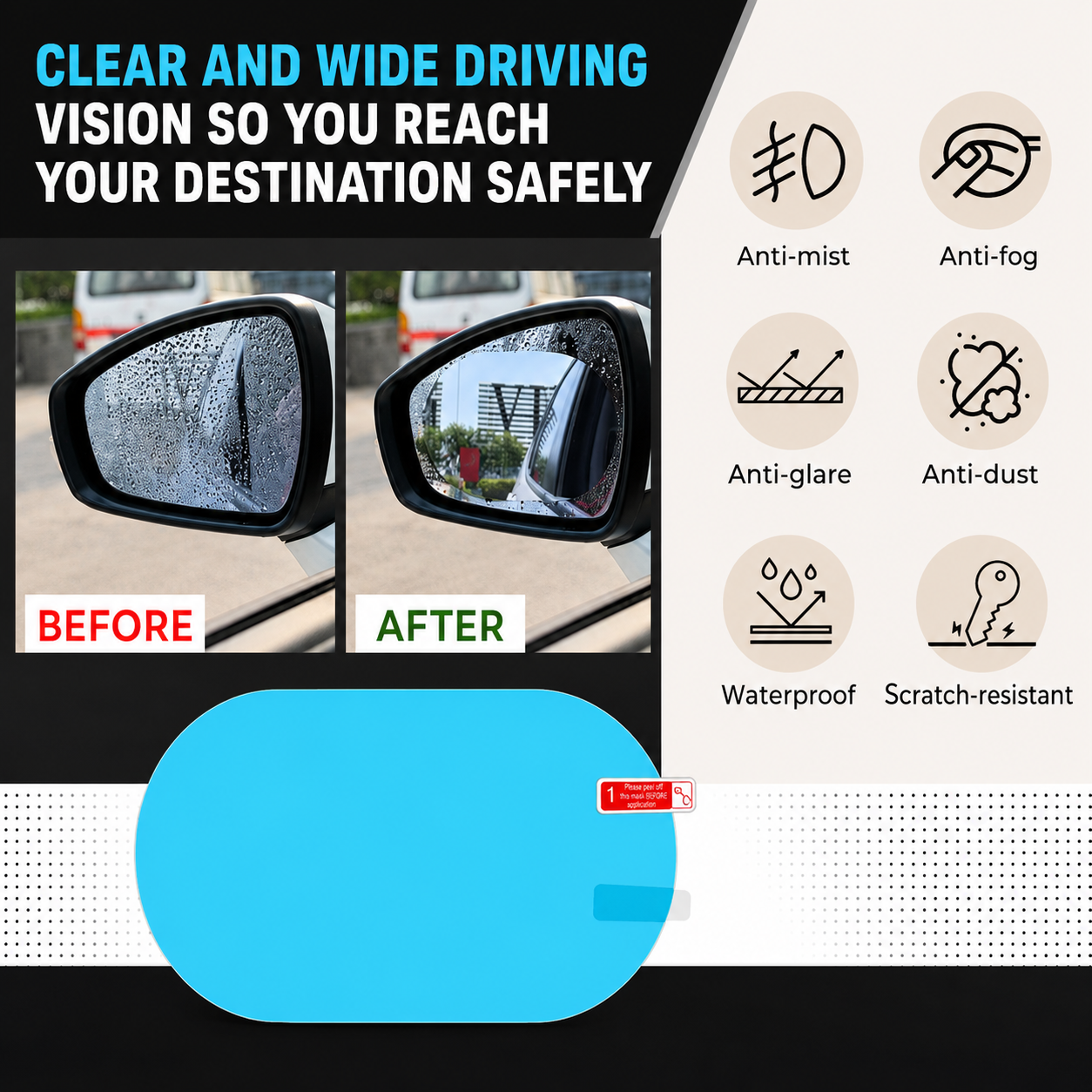 ZeroFog Protection Film | Safer Day & Night Driving