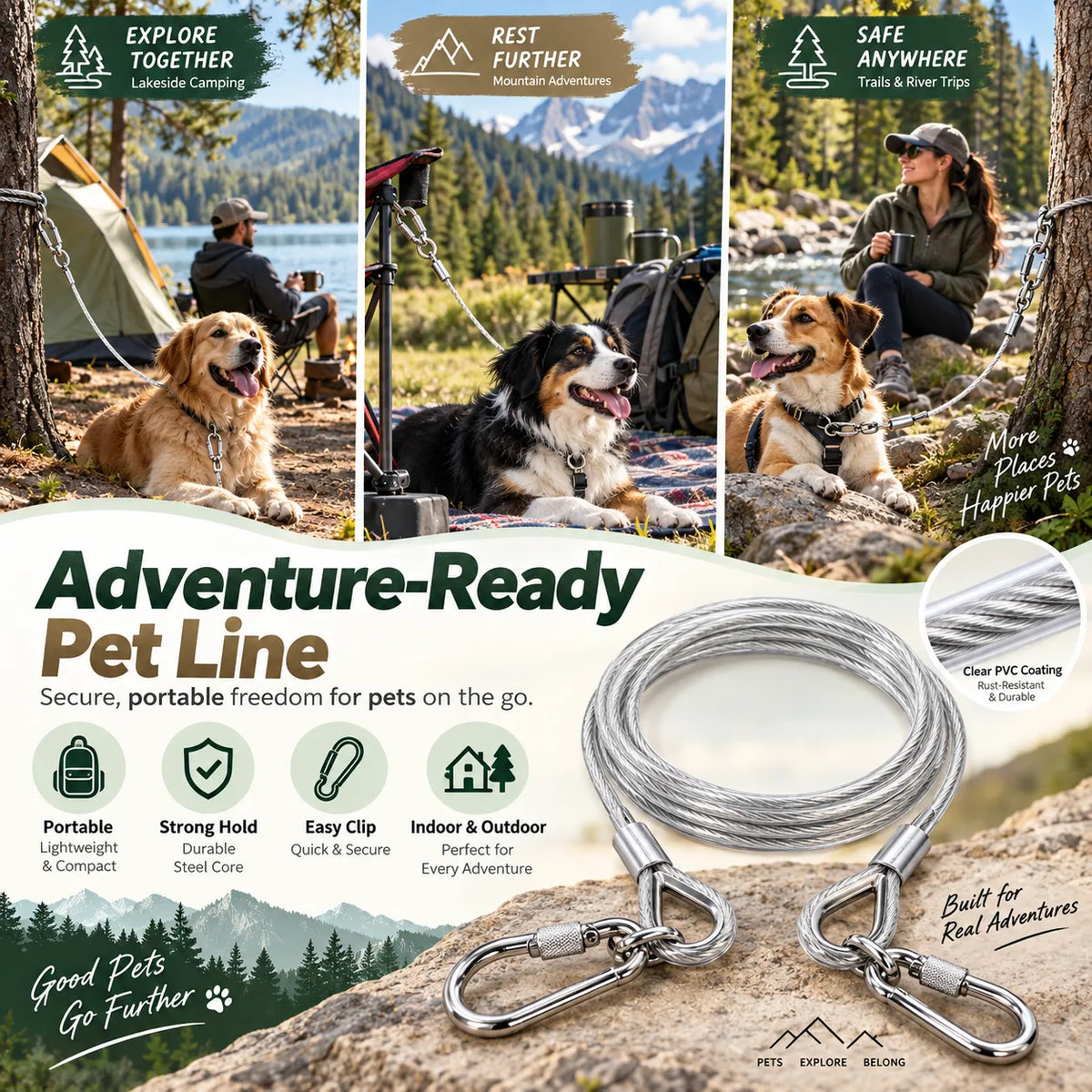 Multipurpose Stainless Steel Clothesline | Heavy-Duty Rope | Buy 1 Get 1 Free🔥