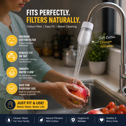 Universal Faucet Water Filter | Cotton Tap Refills | Buy 10 Get 10 Free 🔥