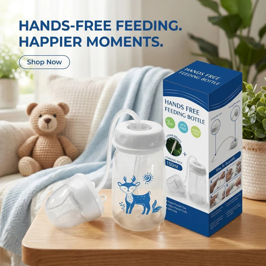 Hands-Free Baby Feeding Bottle | Happy & Hassle-Free Feeding