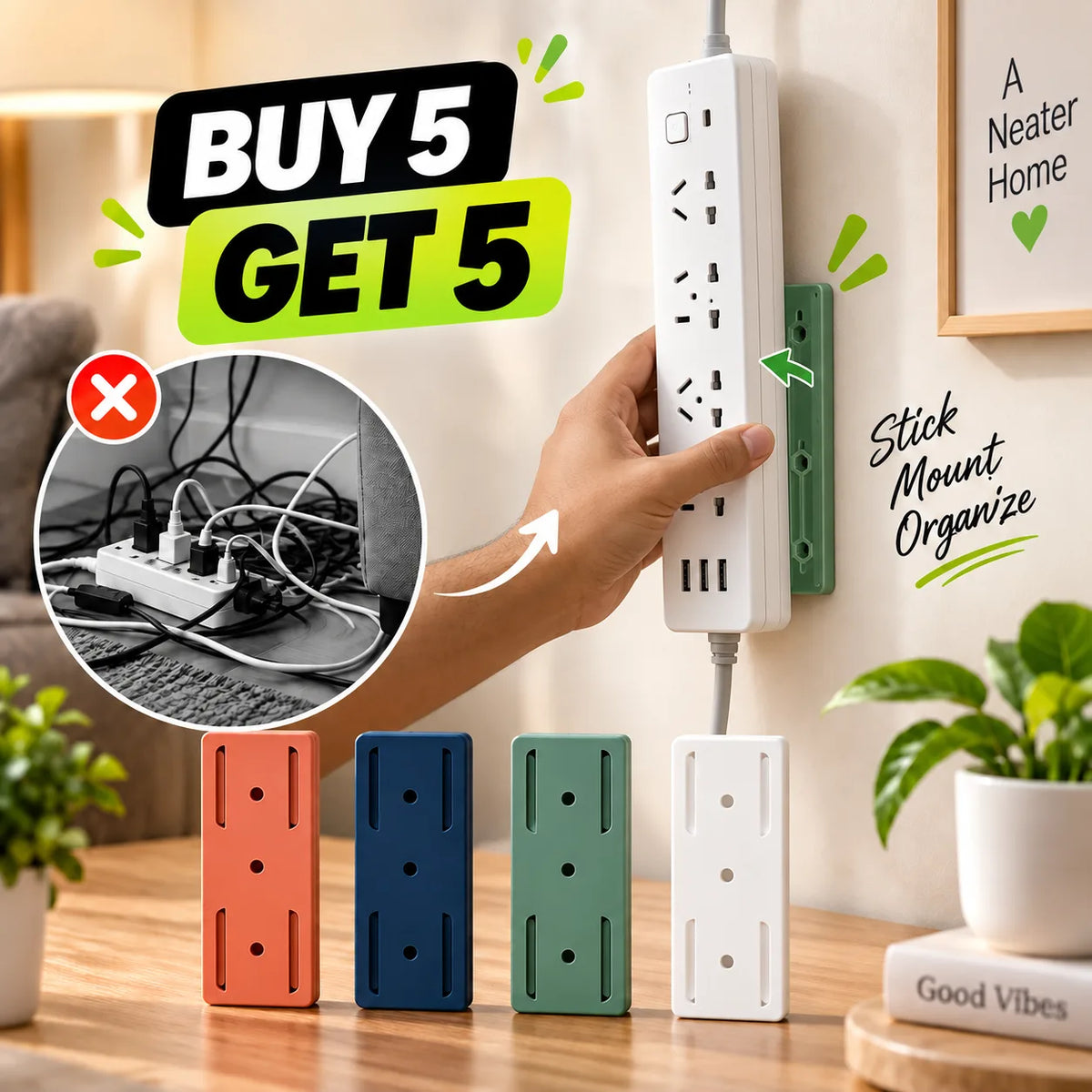 Multipurpose Glue-Free Punch Socket Frame | Easy Wall Mounting | Buy 5 Get 5 Free🔥