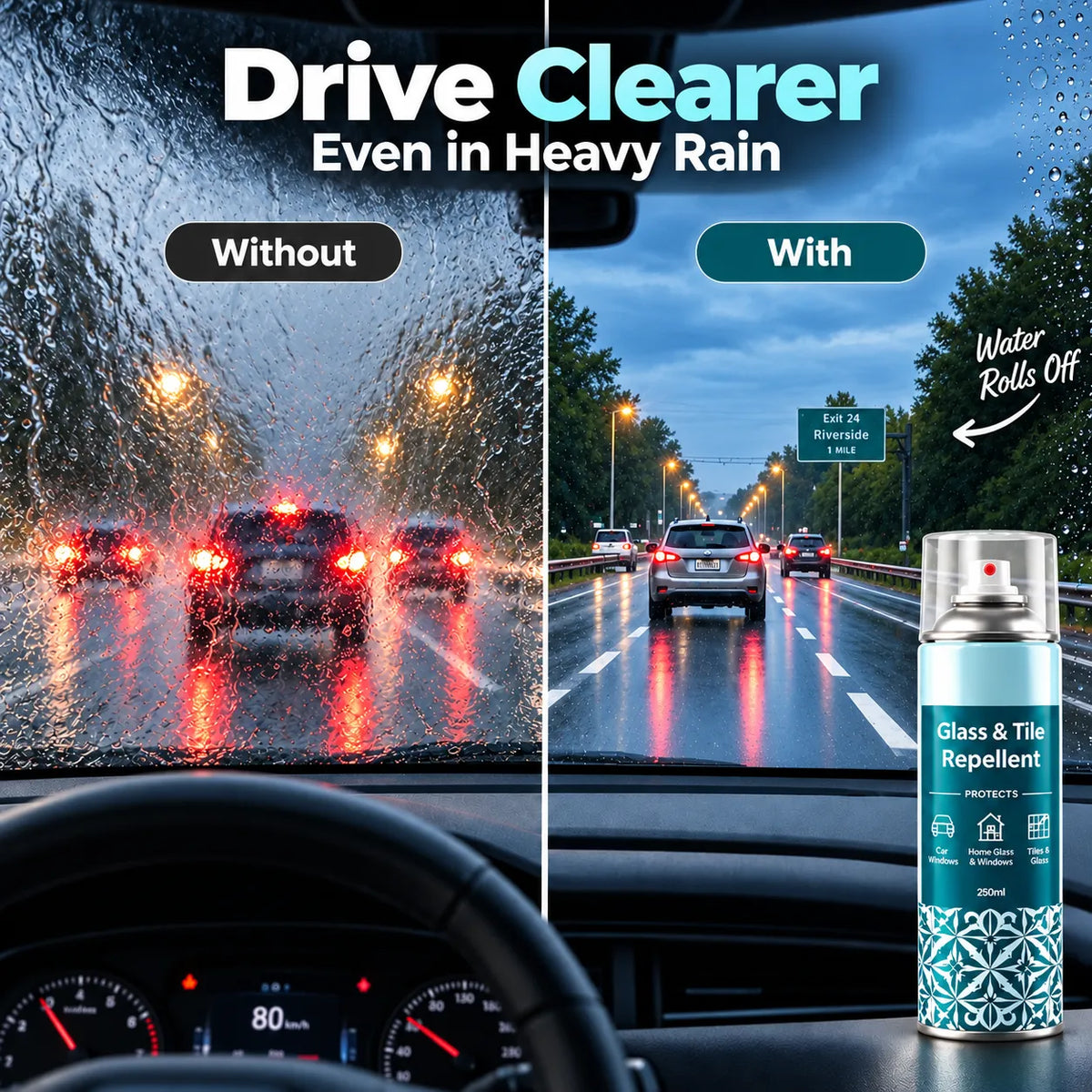 Glass & Tile Stain Protector | Hard Water Stain Repellent | Buy 1 Get 1 Free🔥