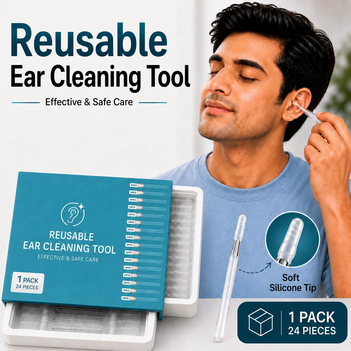 Sticky Ear Cleaner | Reusable Silicone Ear Wax Removal Tool | 60% OFF 🔥