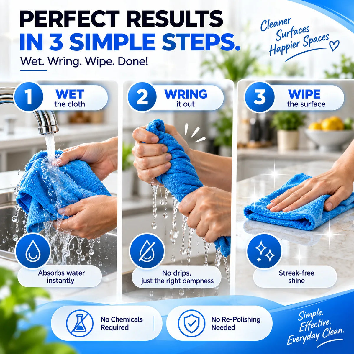 Reusable Magic Cleaning Cloth | Streak-Free &amp; Super Absorbent | 60% OFF 🔥