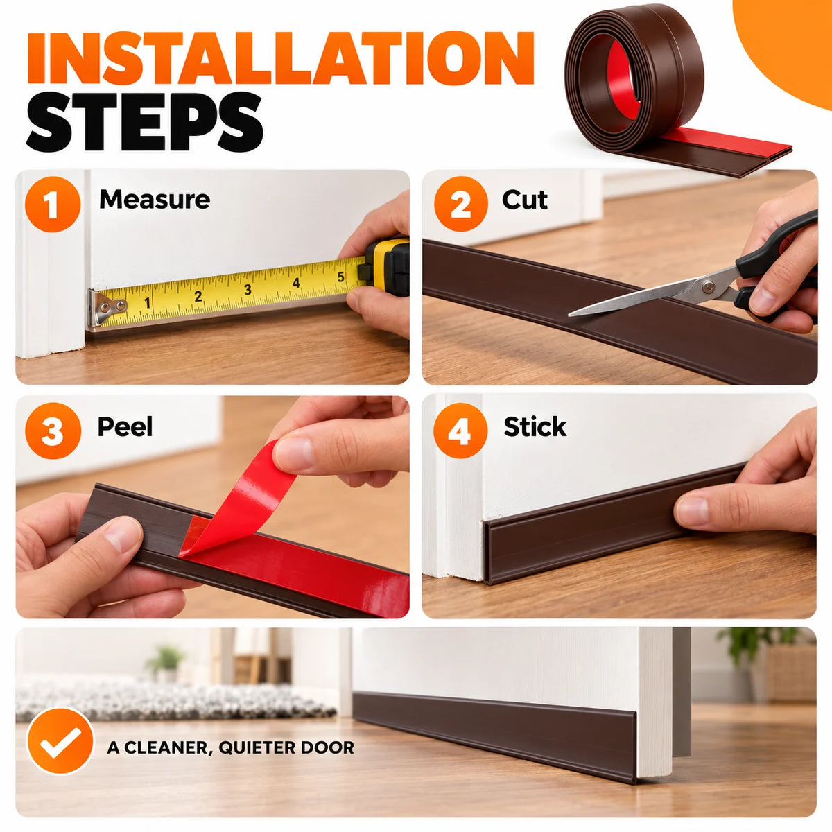 Door Bottom Seal Strip | Dust & Insect Protector | Buy 1 Get 1 Free 🔥