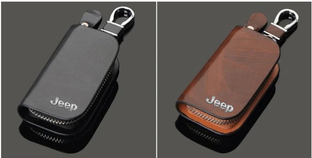 Car Logo Leather Wood Texture Car Key Case