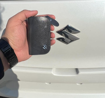 Car Logo Leather Wood Texture Car Key Case