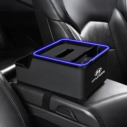 Car Logo LED Light Phone Charging Storage Box