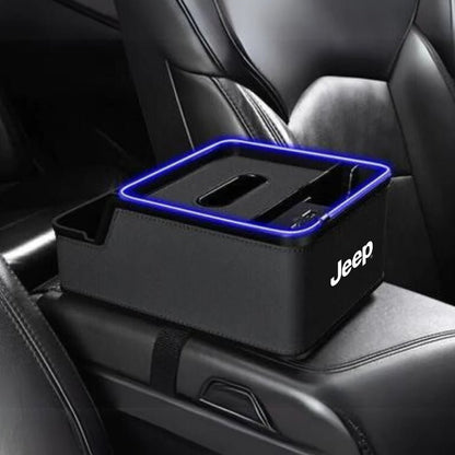 Car Logo LED Light Phone Charging Storage Box