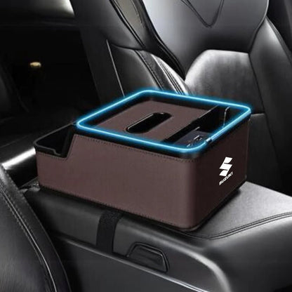 Car Logo LED Light Phone Charging Storage Box