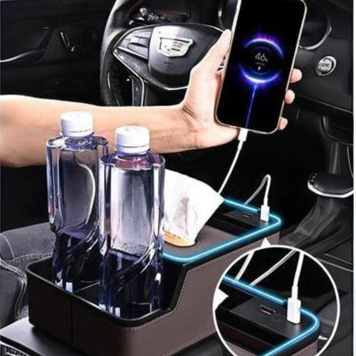 Car Logo LED Light Phone Charging Storage Box