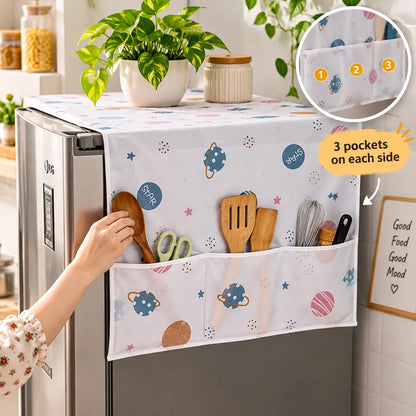 Fridge Cover with 6 Pockets | Waterproof & Dust Protection | Buy 1 Get 1 Free🔥