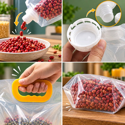 Reusable Kitchen Storage Pouches | Airtight & Easy Pour Design | 70% OFF 🔥