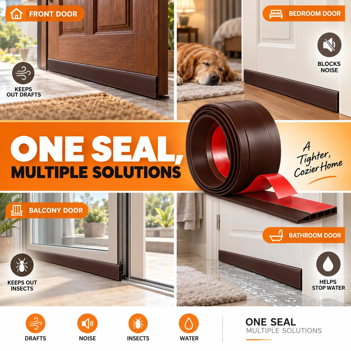 Door Bottom Seal Strip | Dust & Insect Protector | Buy 1 Get 1 Free 🔥