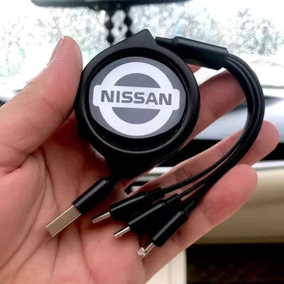 Car Telescopic Three-in-one Data Cable