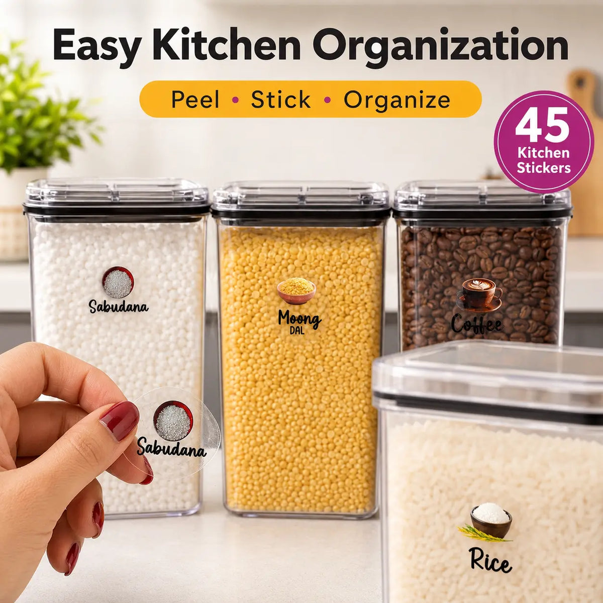 ✨ Kitchen Label & Gold Switch Sticker | Organise Your Home Easily | Flat 60% OFF 🔥