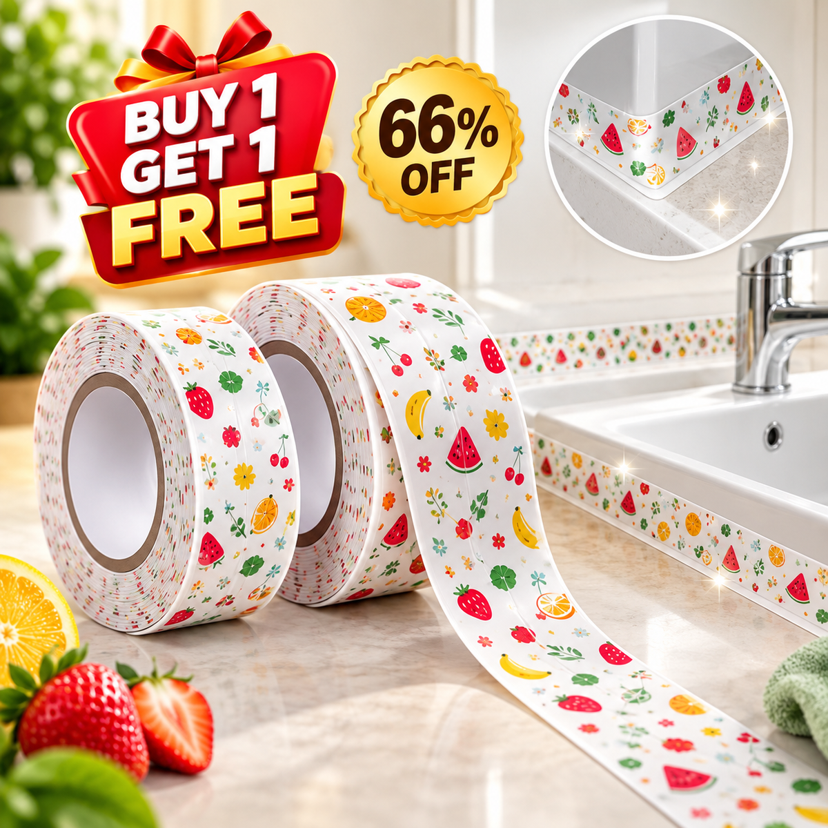 Waterproof Kitchen Sink Tape | Oil Proof Sealing Strip | Buy 1 Get 1 Free 🔥