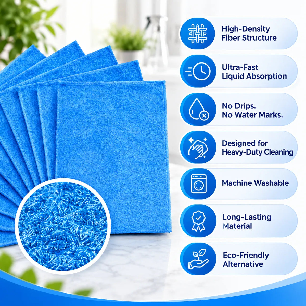 Reusable Magic Cleaning Cloth | Streak-Free &amp; Super Absorbent | 60% OFF 🔥