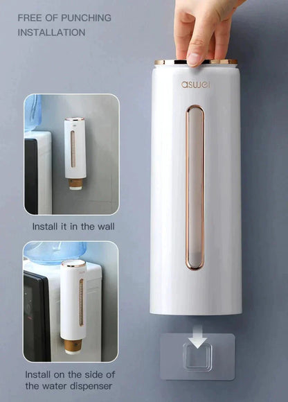 Disposable Cup Holder Automatic Cup Dispenser Wall Mounted Water Dispenser Cup Holder Cup Container Paper Cup