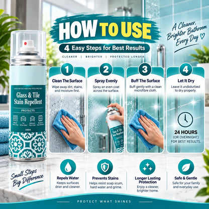 Glass & Tile Stain Protector | Hard Water Stain Repellent | Buy 1 Get 1 Free🔥
