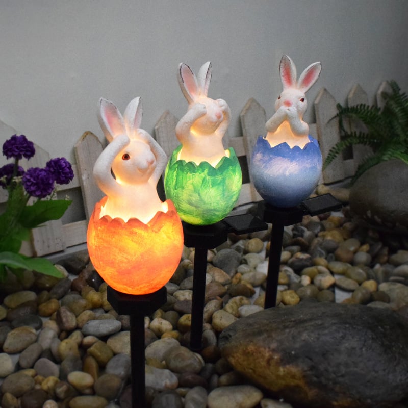 Easter Broken Shell Rabbit Lawn Light