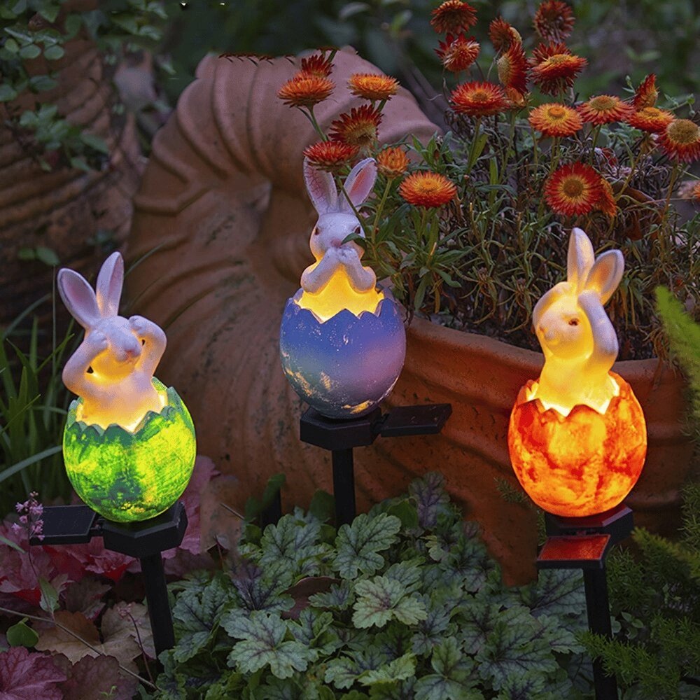 Easter Broken Shell Rabbit Lawn Light