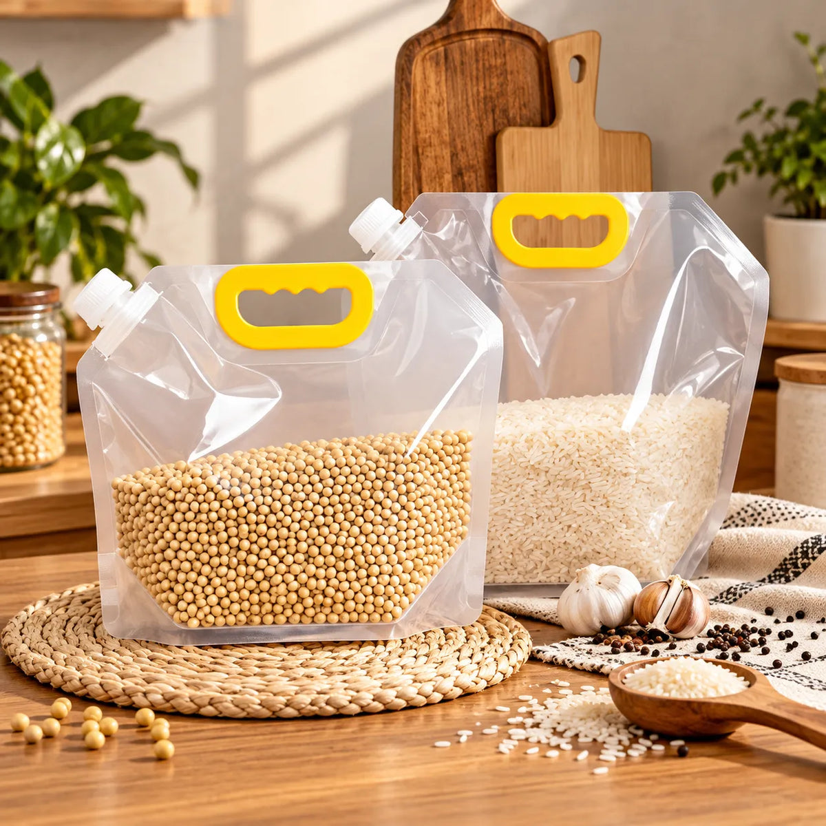 Reusable Kitchen Storage Pouches | Airtight & Easy Pour Design | 70% OFF 🔥