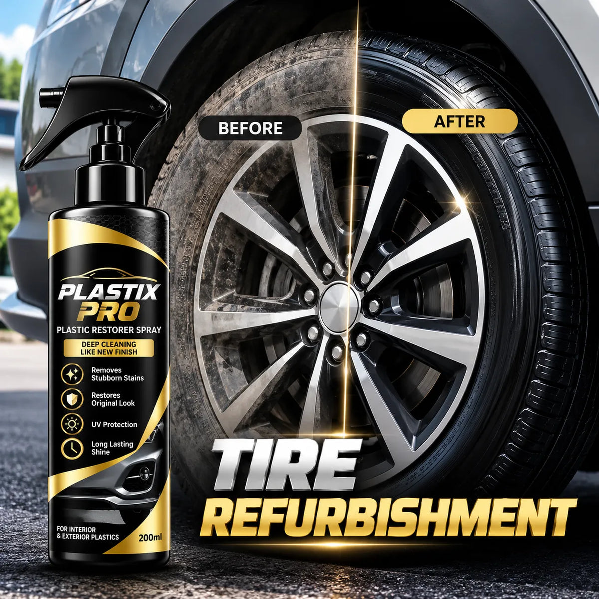 PLASTIX PRO™ Plastic Restorer Spray | Restores Original Shine & Gloss | Buy 1 Get 1 Free 🔥