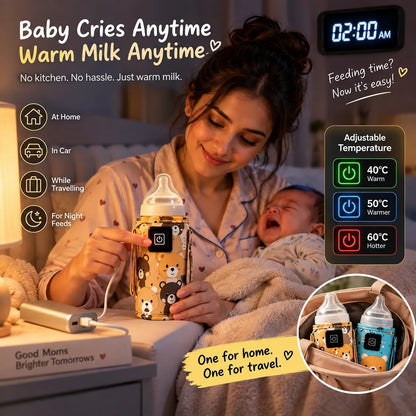 Baby Bottle Warmer | Portable Milk Warmer |Buy 1 Get 1 Free 🔥