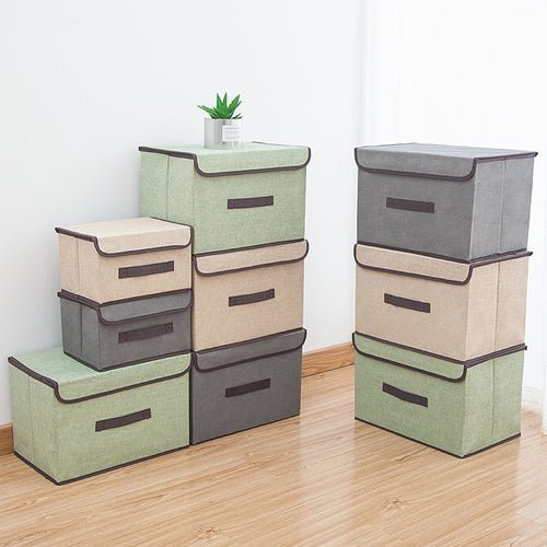 Fabric Foldable Storage Box With Lid