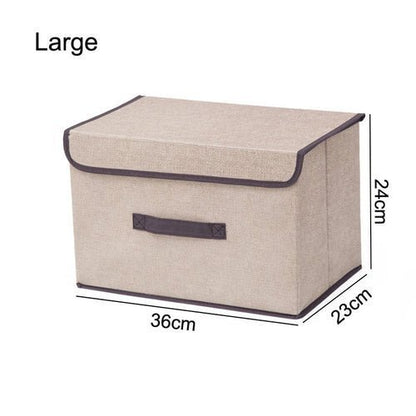 Fabric Foldable Storage Box With Lid