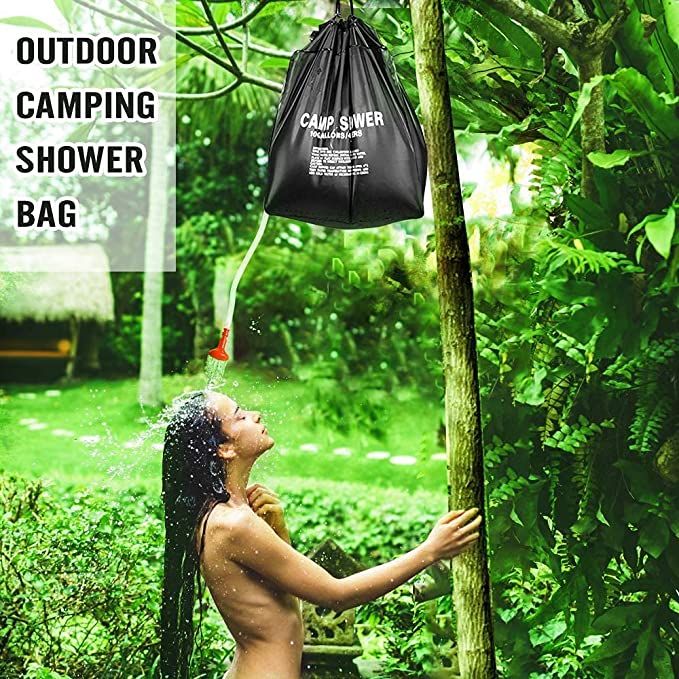 FEELING MALL Solar Bag 10 gallons/40L Storage Bag Hiking Climbing Fishing Outdoor Sport Road Travel Picnic BBQ Water Rinse Kit Camp Shower Tent Hand Washing Station Camp Sink Sun Heat Rinsekit System