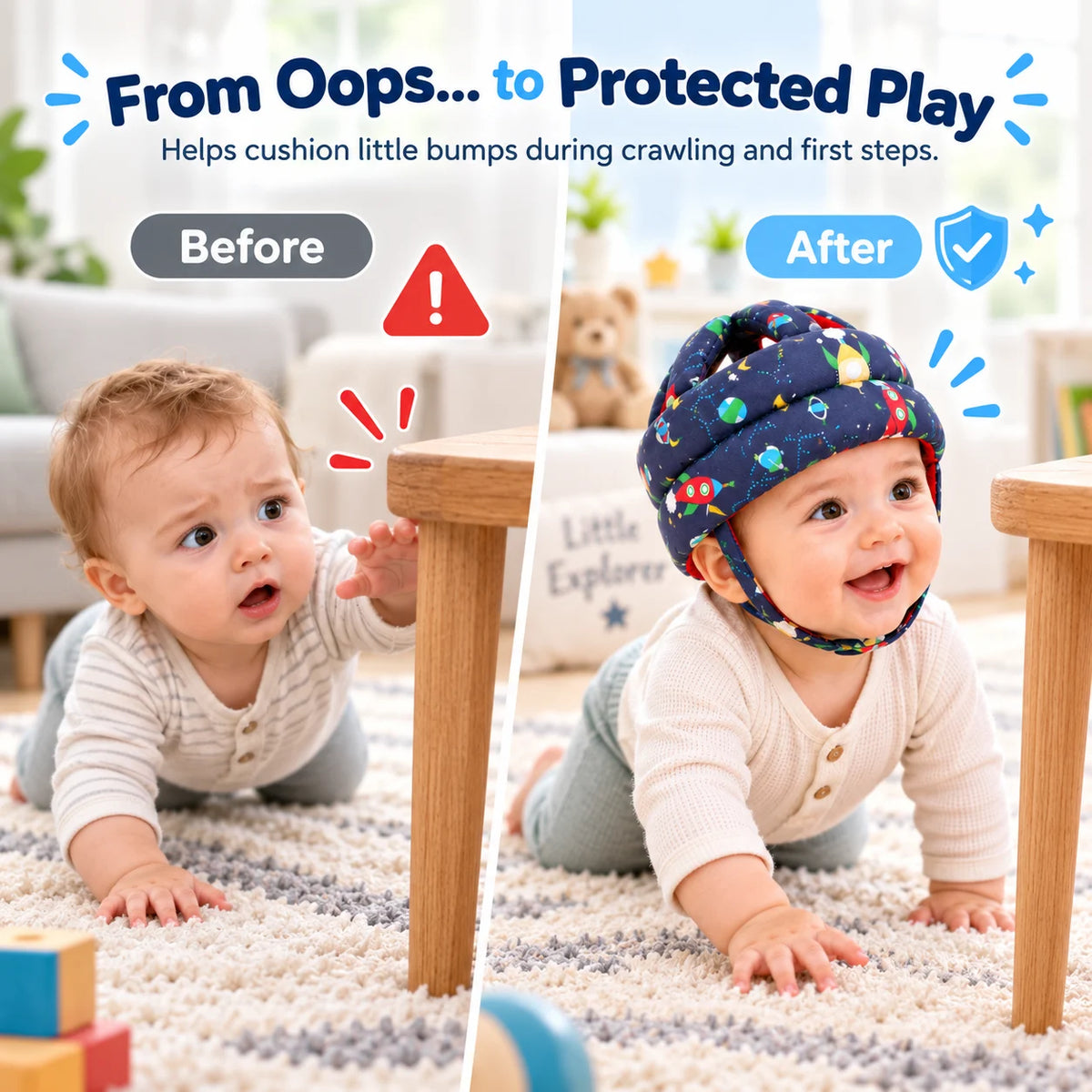Baby Head Protector | Soft & Lightweight Safety Helmet | Buy 1 Get 1 Free🔥