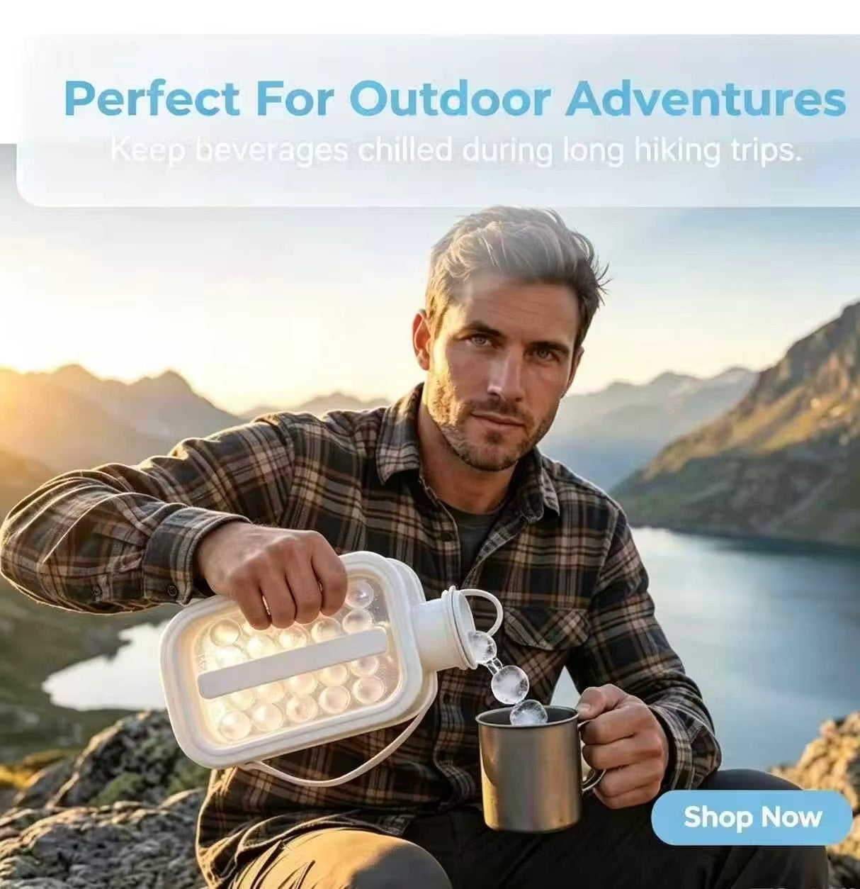 2-in-1 Portable Ice Cube Maker & Storage Bottle